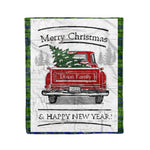 Tartan Blanket Vintage Red Truck with Christmas Tree Family Scottish Clan Dixon plaid blanket, red plaid blanket, buffalo plaid blanket, green plaid blanket, plaid fleece blanket, blue plaid blanket, red tartan blanket, tartan plaid blanket, black and white plaid blanket, , christmas plaid blanket, orange plaid blanket, tartan plaid throw blanket, pink plaid blanket, brown plaid blanket, buffalo check blanket