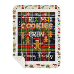 Personalized Gift Tartan Plaid Blanket Clan Francis With Christmas Cookie Baking Crew Christmas Gift Sherpa Blanket, tartan sherpa blanket,buffalo plaid sherpa blanket,christmas sherpa blanket,Christmas Throw Blanket,green plaid sherpa blanket,green sherpa blanket