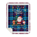 Personalized Gift Tartan Plaid Blanket Clan McCorquodale With Funny Santa Snowman Reindeer Merry Christmas Gift Sherpa Blanket, blue plaid sherpa blanket,blue tartan sherpa blanket,Buchan,buffalo plaid sherpa blanket,christmas sherpa blanket,Christmas Throw Blanket