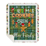 Personalized Gift Tartan Plaid Blanket Clan Allan With Christmas Cookie Baking Crew Christmas Gift Sherpa Blanket, tartan sherpa blanket,buffalo plaid sherpa blanket,christmas sherpa blanket,Christmas Throw Blanket,green plaid sherpa blanket,green sherpa blanket