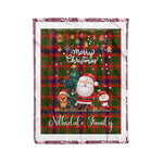 Personalized Gift Tartan Plaid Blanket Clan Nithsdale With Funny Santa Snowman Reindeer Merry Christmas Fleece Blanket, Home Living Room, Plaid Blanket, Tartan Blanket, Scottish Blanket, Buffalo fleece blanket, Christmas Blanket