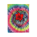Scotstee Shop - Scotstee Shop Blanket Anatomical Heart With Red Roses Hippie Fleece Blanket