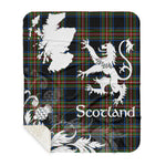 Scotstee Shop - Tartan Blanket Thistle and Lion Scottish Clan Lyle Plaid Blanket - Sherpa Blanket