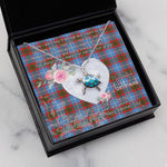 Sea Turtle Necklace Gift for My Beautiful Girlfriend Valentines Necklace Clan Edinburgh Tartan Blue Turtle Necklace