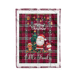 Personalized Gift Tartan Plaid Blanket Clan Little With Funny Santa Snowman Reindeer Merry Christmas Fleece Blanket, Home Living Room, Plaid Blanket, Tartan Blanket, Scottish Blanket, Buffalo fleece blanket, Christmas Blanket