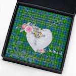 Gift For My Beautiful Girlfriend Necklace Valentine Necklace Clan Johnston Tartan Cross Dancing Necklace Scottish Tartan Jewelry
