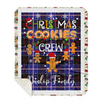 Personalized Gift Tartan Plaid Blanket Clan Dunlop Modern With Christmas Cookie Baking Crew Christmas Gift Sherpa Blanket, tartan sherpa blanket,buffalo plaid sherpa blanket,christmas sherpa blanket,Christmas Throw Blanket,green plaid sherpa blanket,green sherpa blanket