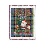 Personalized Gift Tartan Plaid Blanket Clan Stirling With Funny Santa Snowman Reindeer Merry Christmas Fleece Blanket, Home Living Room, Plaid Blanket, Tartan Blanket, Scottish Blanket, Buffalo fleece blanket, Christmas Blanket