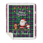 Personalized Gift Tartan Plaid Blanket Clan Inglis Modern With Funny Santa Snowman Reindeer Merry Christmas Gift Sherpa Blanket, blue plaid sherpa blanket,blue tartan sherpa blanket,Buchan,buffalo plaid sherpa blanket,christmas sherpa blanket,Christmas Throw Blanket
