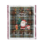 Personalized Gift Tartan Plaid Blanket Clan MacLeod Of Harris Weathered With Funny Santa Snowman Reindeer Merry Christmas Fleece Blanket, Home Living Room, Plaid Blanket, Tartan Blanket, Scottish Blanket, Buffalo fleece blanket, Christmas Blanket