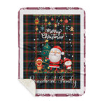 Personalized Gift Tartan Plaid Blanket Clan Braveheart With Funny Santa Snowman Reindeer Merry Christmas Gift Sherpa Blanket, blue plaid sherpa blanket,blue tartan sherpa blanket,Buchan,buffalo plaid sherpa blanket,christmas sherpa blanket,Christmas Throw Blanket