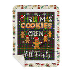 Personalized Gift Tartan Plaid Blanket Clan Hall With Christmas Cookie Baking Crew Christmas Gift Sherpa Blanket, tartan sherpa blanket,buffalo plaid sherpa blanket,christmas sherpa blanket,Christmas Throw Blanket,green plaid sherpa blanket,green sherpa blanket
