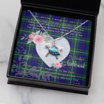 Sea Turtle Necklace Gift for My Beautiful Girlfriend Valentines Necklace Clan Hamilton Hunting Modern Tartan Blue Turtle Necklace
