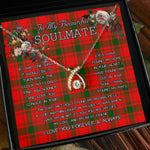 To My Beautiful Soulmate Necklace In Your Eyes I Have Found My Home Clan MacQuarrie Modern Tartan Wishbone Dancing Necklace