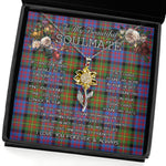 To My Beautiful Soulmate Sunflower Necklace In Your Eyes I Have Found My Home Clan Carnegie Ancient Tartan Jewelry For Girlfriend, Tartan Sunflower Pendant Necklace, Scottish Tartan Jewelry, valentine necklace, necklace girlfriend, necklace for wife, cute necklaces for girlfriend, jewelry for girlfriend, to my soulmate necklace, to my future wife necklace