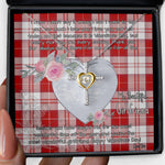 Gift For My Beautiful Girlfriend Necklace Valentine Necklace Clan Menzies Red Tartan Cross Dancing Necklace Scottish Tartan Jewelry