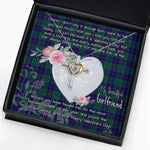 Gift For My Beautiful Girlfriend Necklace Valentine Necklace Clan Hutton Tartan Cross Dancing Necklace Scottish Tartan Jewelry