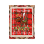 Personalized Gift Plaid Tartan Blanket Clan Duke Of Rothesay With Moose Lover Xmas Gift Santa Riding Christmas Fleece Blanket