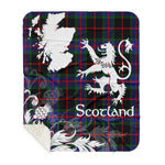 Sherpa Blanket - Tartan Blanket Thistle and Lion Scottish Clan Nairn Plaid Blanket, plaid sherpa blanket queen,purple sherpa blanket,queen sherpa blanket,queen size sherpa blanket,red sherpa blanket,scottish tartan blankets,sherpa blanket,sherpa christmas blanket