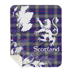 Sherpa Blanket - Tartan Blanket Thistle and Lion Scottish Clan Kinnaird Plaid Blanket, plaid sherpa blanket queen,purple sherpa blanket,queen sherpa blanket,queen size sherpa blanket,red sherpa blanket,scottish tartan blankets,sherpa blanket,sherpa christmas blanket