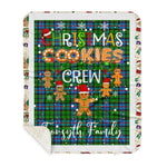 Personalized Gift Tartan Plaid Blanket Clan Forsyth Modern With Christmas Cookie Baking Crew Christmas Gift Sherpa Blanket, tartan sherpa blanket,buffalo plaid sherpa blanket,christmas sherpa blanket,Christmas Throw Blanket,green plaid sherpa blanket,green sherpa blanket