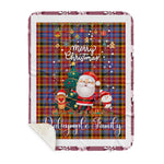Personalized Gift Tartan Plaid Blanket Clan Dalrymple With Funny Santa Snowman Reindeer Merry Christmas Gift Sherpa Blanket, blue plaid sherpa blanket,blue tartan sherpa blanket,Buchan,buffalo plaid sherpa blanket,christmas sherpa blanket,Christmas Throw Blanket