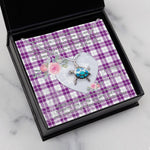 Sea Turtle Necklace Gift for My Beautiful Girlfriend Valentines Necklace Clan Dunlop Dress Tartan Blue Turtle Necklace