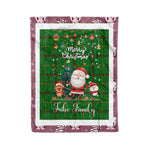 Personalized Gift Tartan Plaid Blanket Clan Tribe of Mar With Funny Santa Snowman Reindeer Merry Christmas Fleece Blanket, Home Living Room, Plaid Blanket, Tartan Blanket, Scottish Blanket, Buffalo fleece blanket, Christmas Blanket