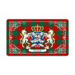 Doormat - Welcome Mat Scottish Erskine Clan Badge Tartan Door Mat, Plaid Doormat