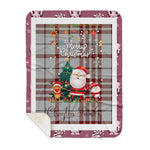 Personalized Gift Tartan Plaid Blanket Clan Clayton With Funny Santa Snowman Reindeer Merry Christmas Gift Sherpa Blanket, blue plaid sherpa blanket,blue tartan sherpa blanket,Buchan,buffalo plaid sherpa blanket,christmas sherpa blanket,Christmas Throw Blanket