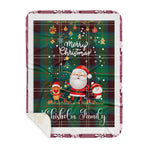 Personalized Gift Tartan Plaid Blanket Clan Chisholm Hunting Ancient With Funny Santa Snowman Reindeer Merry Christmas Gift Sherpa Blanket, blue plaid sherpa blanket,blue tartan sherpa blanket,Buchan,buffalo plaid sherpa blanket,christmas sherpa blanket,Christmas Throw Blanket