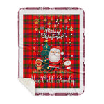Personalized Gift Tartan Plaid Blanket Clan MacColl Modern With Funny Santa Snowman Reindeer Merry Christmas Gift Sherpa Blanket, blue plaid sherpa blanket,blue tartan sherpa blanket,Buchan,buffalo plaid sherpa blanket,christmas sherpa blanket,Christmas Throw Blanket-Recovered