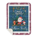 Personalized Gift Tartan Plaid Blanket Clan Matheson Hunting Ancient With Funny Santa Snowman Reindeer Merry Christmas Gift Sherpa Blanket, blue plaid sherpa blanket,blue tartan sherpa blanket,Buchan,buffalo plaid sherpa blanket,christmas sherpa blanket,Christmas Throw Blanket