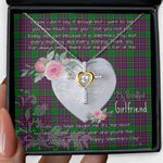 Gift For My Beautiful Girlfriend Necklace Valentine Necklace Clan Logan Tartan Cross Dancing Necklace Scottish Tartan Jewelry