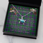 Sea Turtle Necklace To My Beautiful Soulmate Necklace In Your Eyes I Have Found My Home Clan Hunter of Peeblesshire Tartan Blue Turtle Necklace