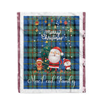 Personalized Gift Tartan Plaid Blanket Clan MacLeod Of Harris With Funny Santa Snowman Reindeer Merry Christmas Fleece Blanket, Home Living Room, Plaid Blanket, Tartan Blanket, Scottish Blanket, Buffalo fleece blanket, Christmas Blanket