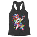 Dabbing Unicorn 4th of July Shirts Girls Kids Women American Women's Tank Top - Scotstee Shop