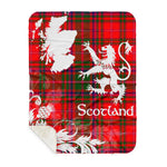 Sherpa Blanket - Tartan Blanket Thistle and Lion Scottish Clan MacDougall Plaid Blanket, plaid sherpa blanket queen,purple sherpa blanket,queen sherpa blanket,queen size sherpa blanket,red sherpa blanket,scottish tartan blankets,sherpa blanket,sherpa christmas blanket