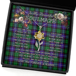 To My Beautiful Soulmate Sunflower Necklace In Your Eyes I Have Found My Home Clan Mitchell Tartan Jewelry For Girlfriend, Tartan Sunflower Pendant Necklace, Scottish Tartan Jewelry, valentine necklace, necklace girlfriend, necklace for wife, cute necklaces for girlfriend, jewelry for girlfriend, to my soulmate necklace, to my future wife necklace