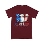 Scotstee Shop - Dachshund Red White Blue Sunglasses USA American Flag 4th Of July Shirt 4th of July Dachshund Shirt