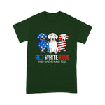 Scotstee Shop - Dachshund Red White Blue Sunglasses USA American Flag 4th Of July Shirt 4th of July Dachshund Shirt