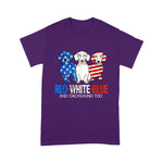 Scotstee Shop - Dachshund Red White Blue Sunglasses USA American Flag 4th Of July Shirt 4th of July Dachshund Shirt