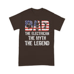 Scotstee Shop - Dad Electrician Myth Legend American Flag Shirt Fathers Day Shirts