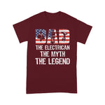 Scotstee Shop - Dad Electrician Myth Legend American Flag Shirt Fathers Day Shirts
