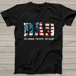 Scotstee Shop - Dad Myth Legend gifts Lineman Dad American Flag 4th Of July Shirt Lineman Shirts Power Lineman Tee Shirts