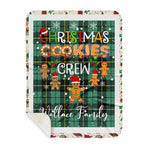 Personalized Gift Tartan Plaid Blanket Clan Wallace Ancient With Christmas Cookie Baking Crew Christmas Gift Sherpa Blanket, tartan sherpa blanket,buffalo plaid sherpa blanket,christmas sherpa blanket,Christmas Throw Blanket,green plaid sherpa blanket,green sherpa blanket