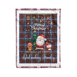 Personalized Gift Tartan Plaid Blanket Clan Dalmahoy With Funny Santa Snowman Reindeer Merry Christmas Fleece Blanket, Home Living Room, Plaid Blanket, Tartan Blanket, Scottish Blanket, Buffalo fleece blanket, Christmas Blanket