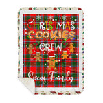 Personalized Gift Tartan Plaid Blanket Clan Spens With Christmas Cookie Baking Crew Christmas Gift Sherpa Blanket, tartan sherpa blanket,buffalo plaid sherpa blanket,christmas sherpa blanket,Christmas Throw Blanket,green plaid sherpa blanket,green sherpa blanket