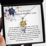 Sunflower Pendant Necklace - Mother-In-Law Necklace, Necklace Gift For Future Mother-In-Law From Future Son-In-Law, To My Future Mother-In-Law