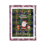 Personalized Gift Tartan Plaid Blanket Clan Reid With Funny Santa Snowman Reindeer Merry Christmas Fleece Blanket, Home Living Room, Plaid Blanket, Tartan Blanket, Scottish Blanket, Buffalo fleece blanket, Christmas Blanket